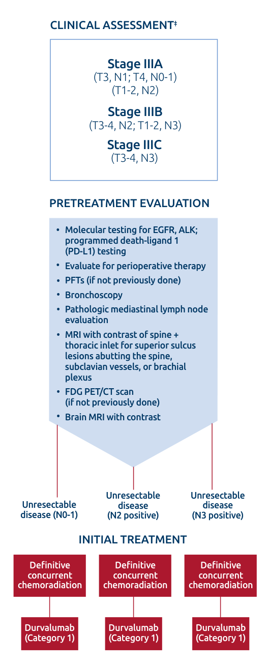 NCCN Recommendation for IMFINZI in Unresectable Stage III NSCLC Following CRT
