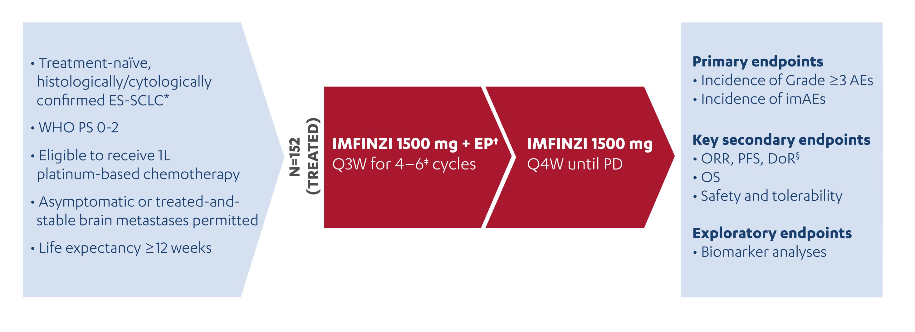 Study Design of Phase IIIb study of IMFINZI + EP in 1L ES-SCLC