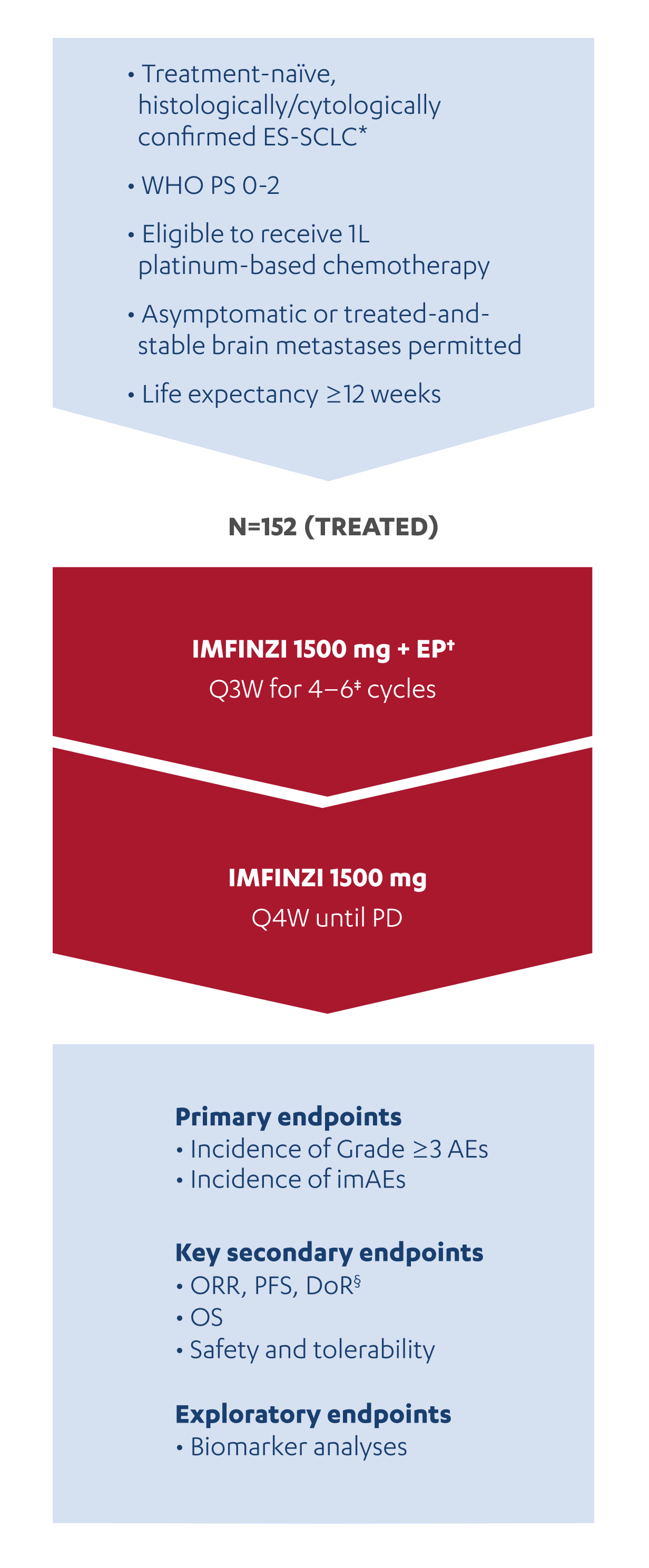 Study Design of Phase IIIb study of IMFINZI + EP in 1L ES-SCLC